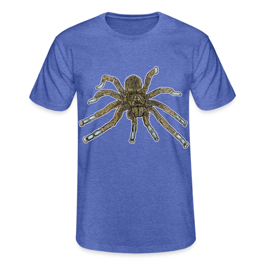 Männer Fruit of the Loom T-Shirt Idiothele mira - Blau meliert