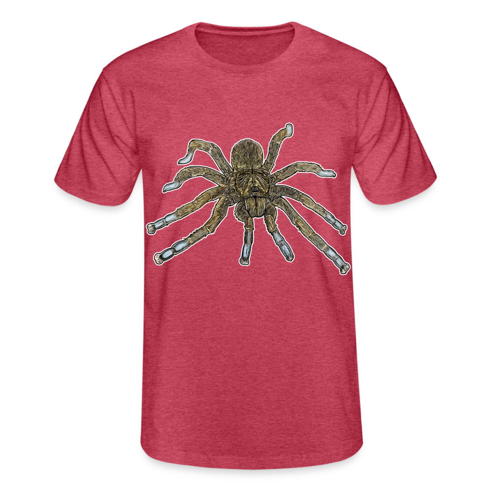 Männer Fruit of the Loom T-Shirt Idiothele mira - Rot meliert