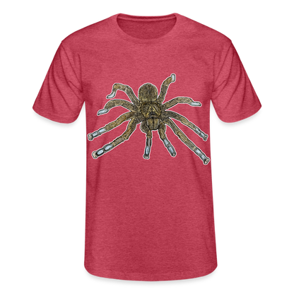 Männer Fruit of the Loom T-Shirt Idiothele mira - Rot meliert