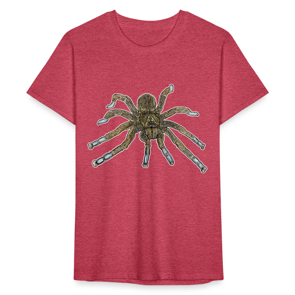 Männer Fruit of the Loom T-Shirt Idiothele mira - Rot meliert