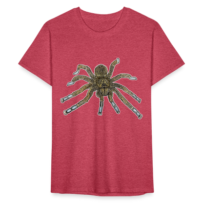 Männer Fruit of the Loom T-Shirt Idiothele mira - Rot meliert