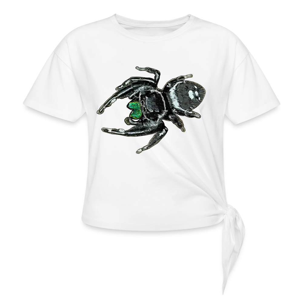 Frauen Knotenshirt Phidippus regius White Bahamas male - weiß