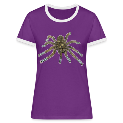 Frauen Kontrast-T-Shirt Idiothele mira - Lila/Weiß