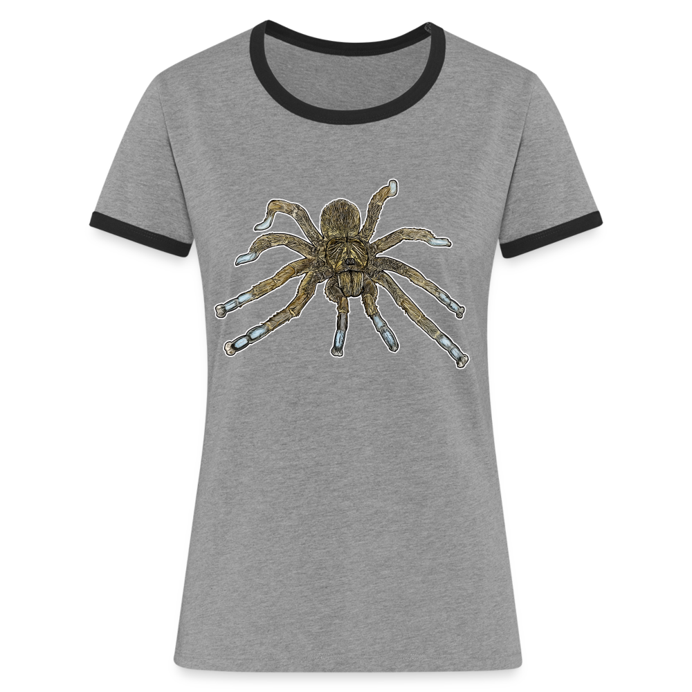 Frauen Kontrast-T-Shirt Idiothele mira - Grau meliert/Schwarz