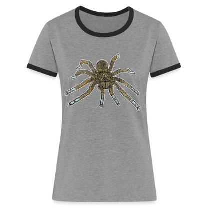 Frauen Kontrast-T-Shirt Idiothele mira - Grau meliert/Schwarz