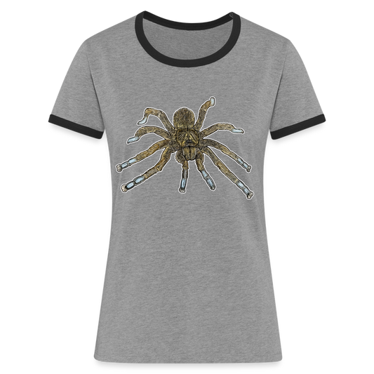 Frauen Kontrast-T-Shirt Idiothele mira - Grau meliert/Schwarz