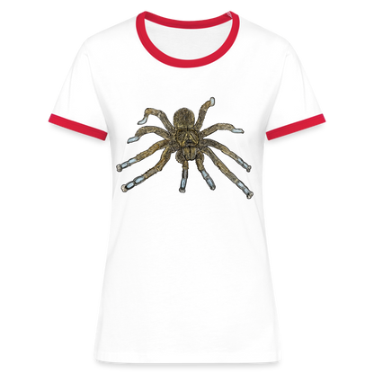 Frauen Kontrast-T-Shirt Idiothele mira - Weiß/Rot