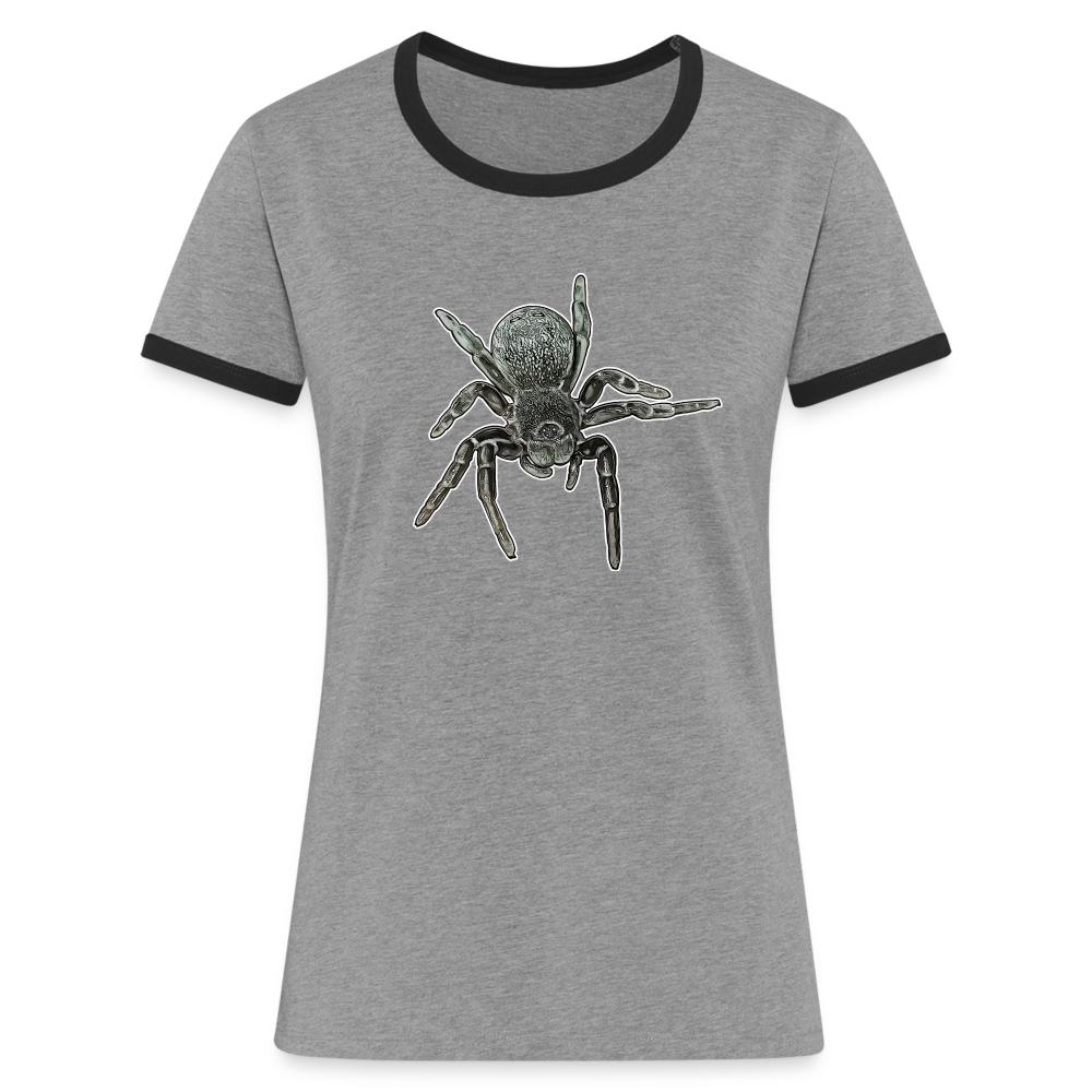 Frauen Kontrast-T-Shirt Eresus walckenaeri - Grau meliert/Schwarz