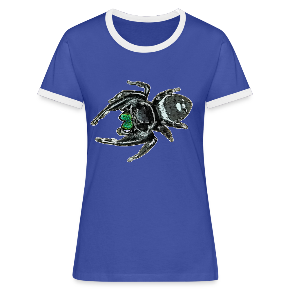 Frauen Kontrast-T-Shirt Phidippus regius White Bahamas male - Blau/Weiß
