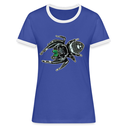 Frauen Kontrast-T-Shirt Phidippus regius White Bahamas male - Blau/Weiß