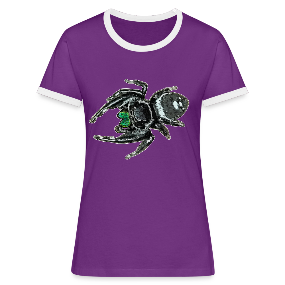 Frauen Kontrast-T-Shirt Phidippus regius White Bahamas male - Lila/Weiß