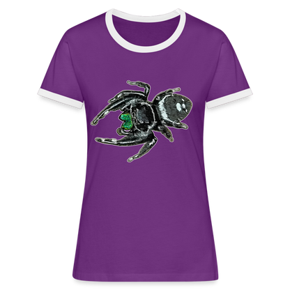 Frauen Kontrast-T-Shirt Phidippus regius White Bahamas male - Lila/Weiß