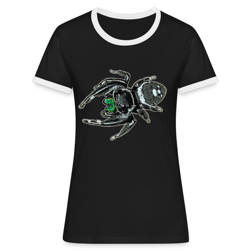 Frauen Kontrast-T-Shirt Phidippus regius White Bahamas male - Schwarz/Weiß