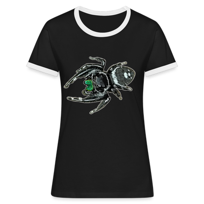 Frauen Kontrast-T-Shirt Phidippus regius White Bahamas male - Schwarz/Weiß