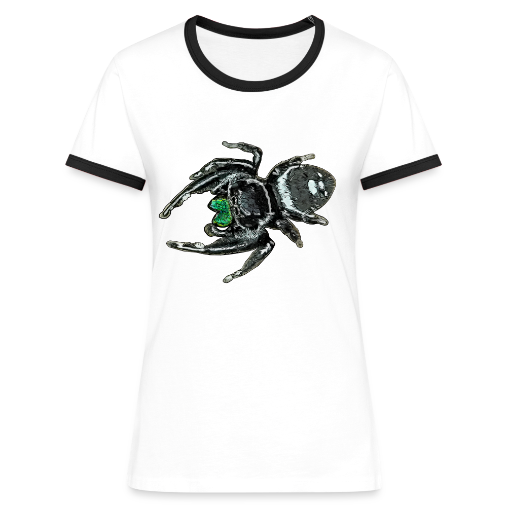 Frauen Kontrast-T-Shirt Phidippus regius White Bahamas male - Weiß/Schwarz