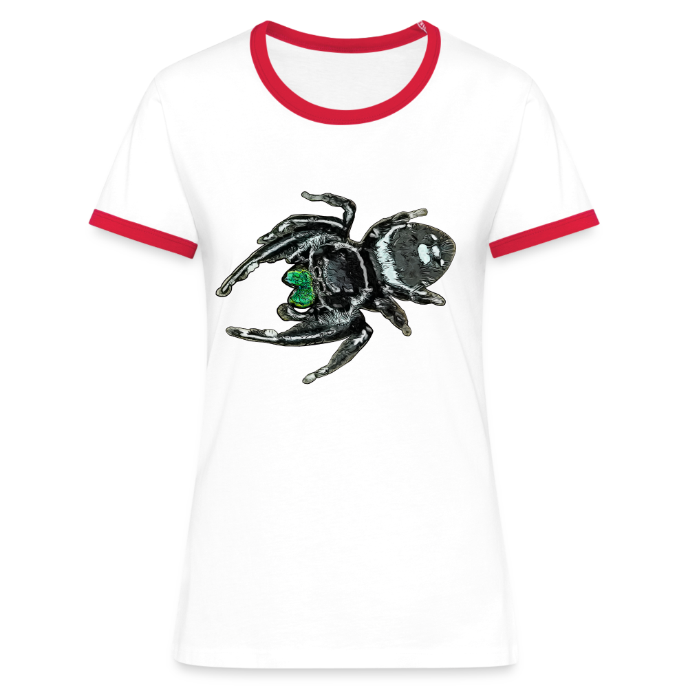 Frauen Kontrast-T-Shirt Phidippus regius White Bahamas male - Weiß/Rot