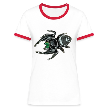 Frauen Kontrast-T-Shirt Phidippus regius White Bahamas male - Weiß/Rot