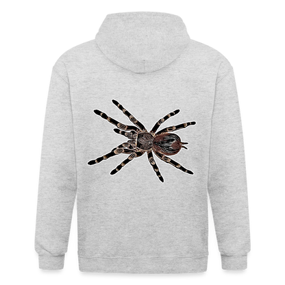 Männer Heavyweight Zip-Hoodie Acanthoscurria geniculata - Weiß meliert