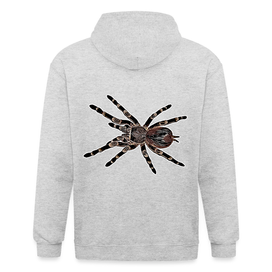 Männer Heavyweight Zip-Hoodie Acanthoscurria geniculata - Weiß meliert
