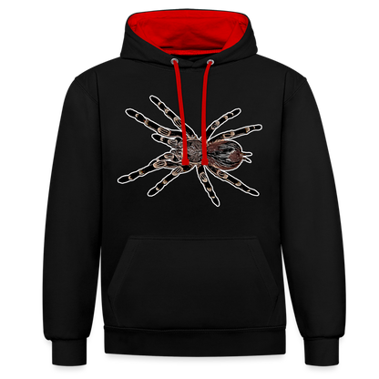 Unisex Kontrast-Hoodie Acanthoscurria geniculata - Schwarz/Rot