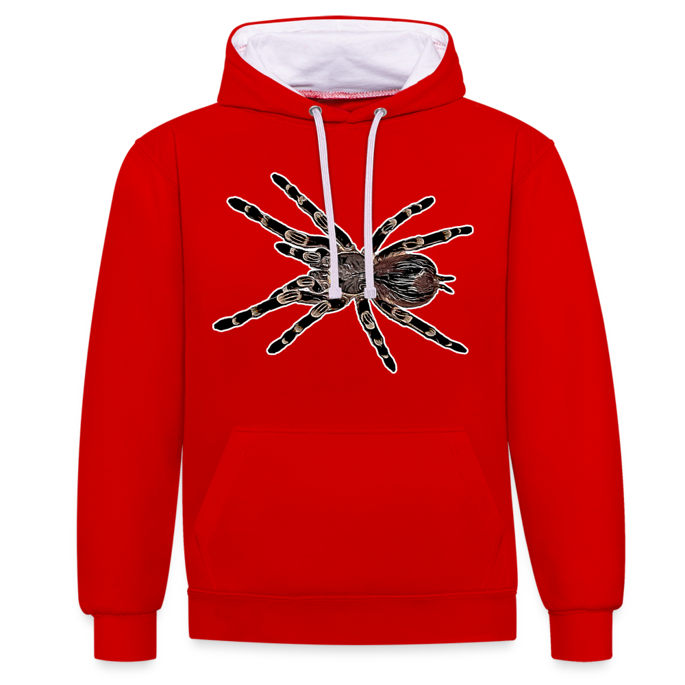 Unisex Kontrast-Hoodie Acanthoscurria geniculata - Rot/Weiß