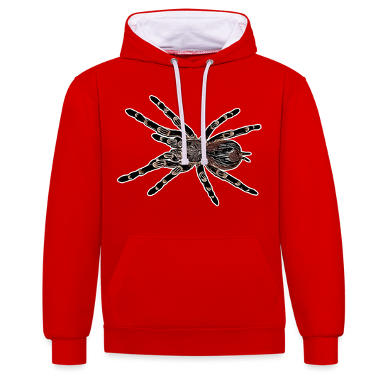 Unisex Kontrast-Hoodie Acanthoscurria geniculata - Rot/Weiß