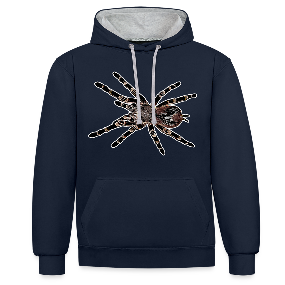 Unisex Kontrast-Hoodie Acanthoscurria geniculata - Navy/Grau meliert