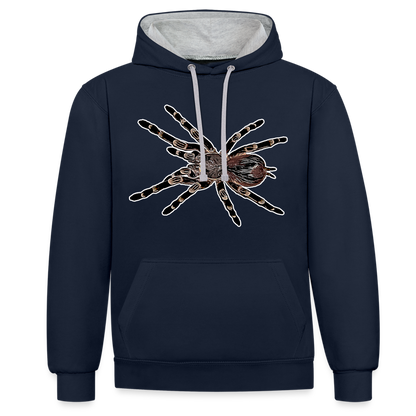 Unisex Kontrast-Hoodie Acanthoscurria geniculata - Navy/Grau meliert