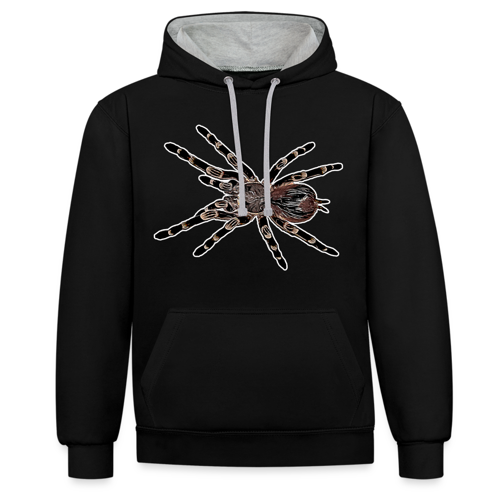 Unisex Kontrast-Hoodie Acanthoscurria geniculata - Schwarz/Grau meliert