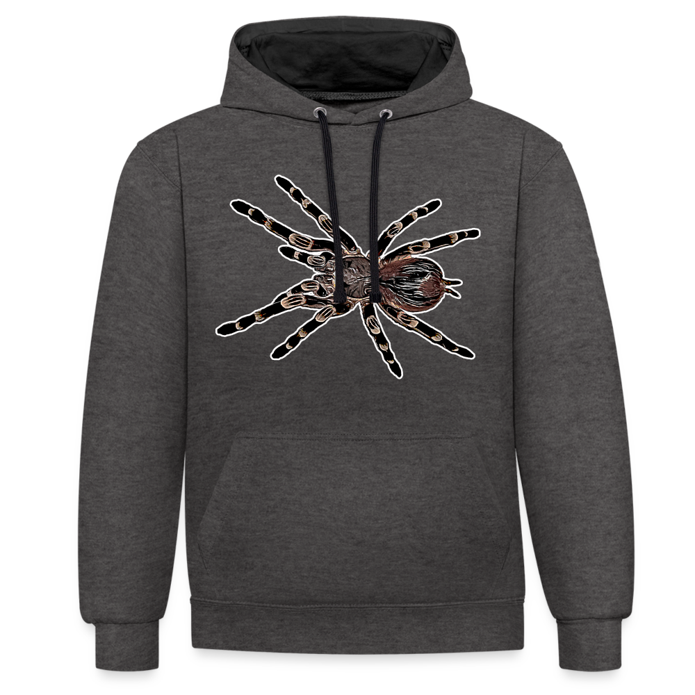 Unisex Kontrast-Hoodie Acanthoscurria geniculata - Anthrazit/Schwarz