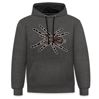 Unisex Kontrast-Hoodie Acanthoscurria geniculata - Anthrazit/Schwarz