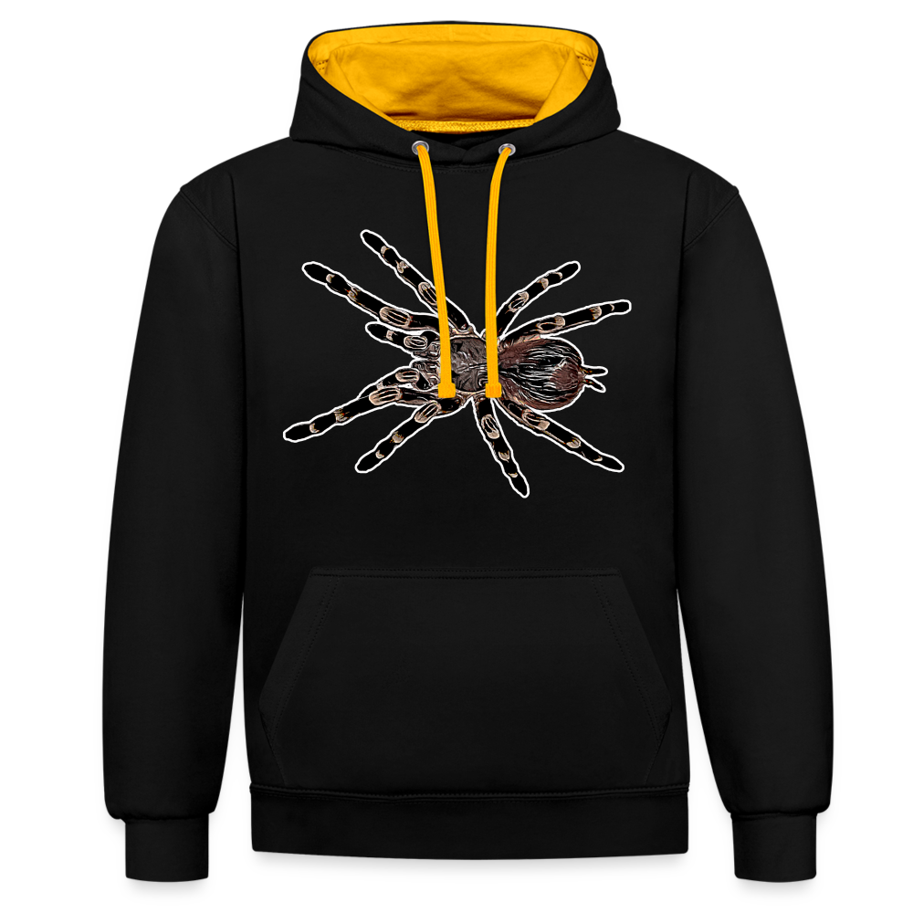 Unisex Kontrast-Hoodie Acanthoscurria geniculata - Schwarz/Gold