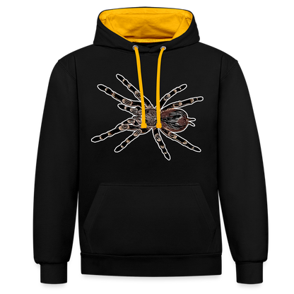 Unisex Kontrast-Hoodie Acanthoscurria geniculata - Schwarz/Gold