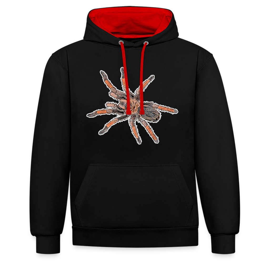 Unisex Kontrast-Hoodie Brachypelma emilia - Schwarz/Rot