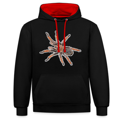 Unisex Kontrast-Hoodie Brachypelma emilia - Schwarz/Rot