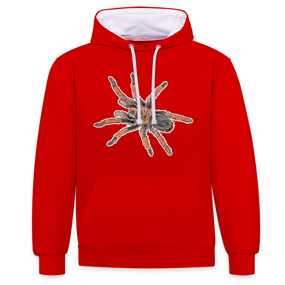 Unisex Kontrast-Hoodie Brachypelma emilia - Rot/Weiß