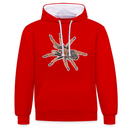 Unisex Kontrast-Hoodie Brachypelma emilia - Rot/Weiß