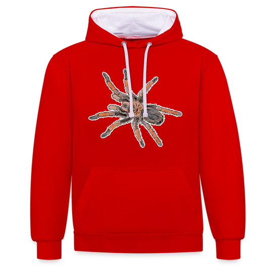 Unisex Kontrast-Hoodie Brachypelma emilia - Rot/Weiß