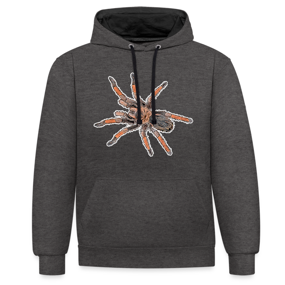 Unisex Kontrast-Hoodie Brachypelma emilia - Anthrazit/Schwarz