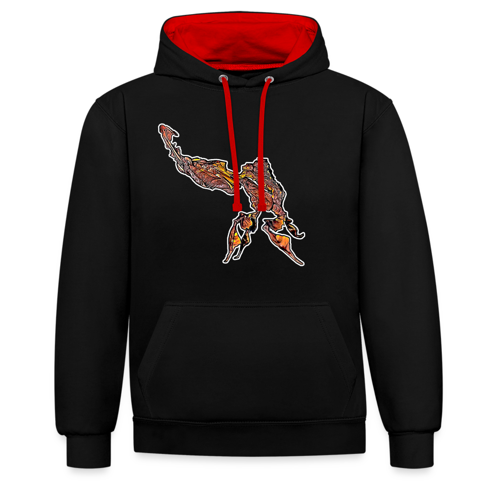 Unisex Kontrast-Hoodie Phyllocrania paradoxa male - Schwarz/Rot