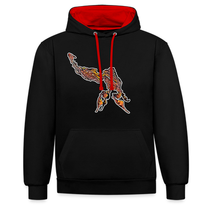 Unisex Kontrast-Hoodie Phyllocrania paradoxa male - Schwarz/Rot