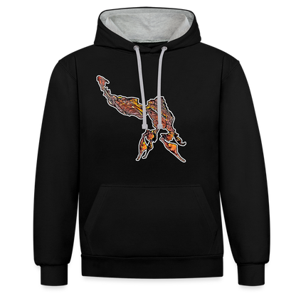 Unisex Kontrast-Hoodie Phyllocrania paradoxa male - Schwarz/Grau meliert