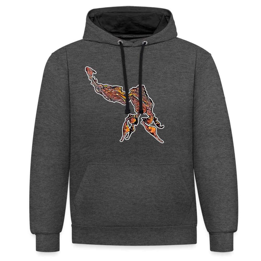 Unisex Kontrast-Hoodie Phyllocrania paradoxa male - Anthrazit/Schwarz