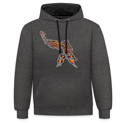 Unisex Kontrast-Hoodie Phyllocrania paradoxa male - Anthrazit/Schwarz