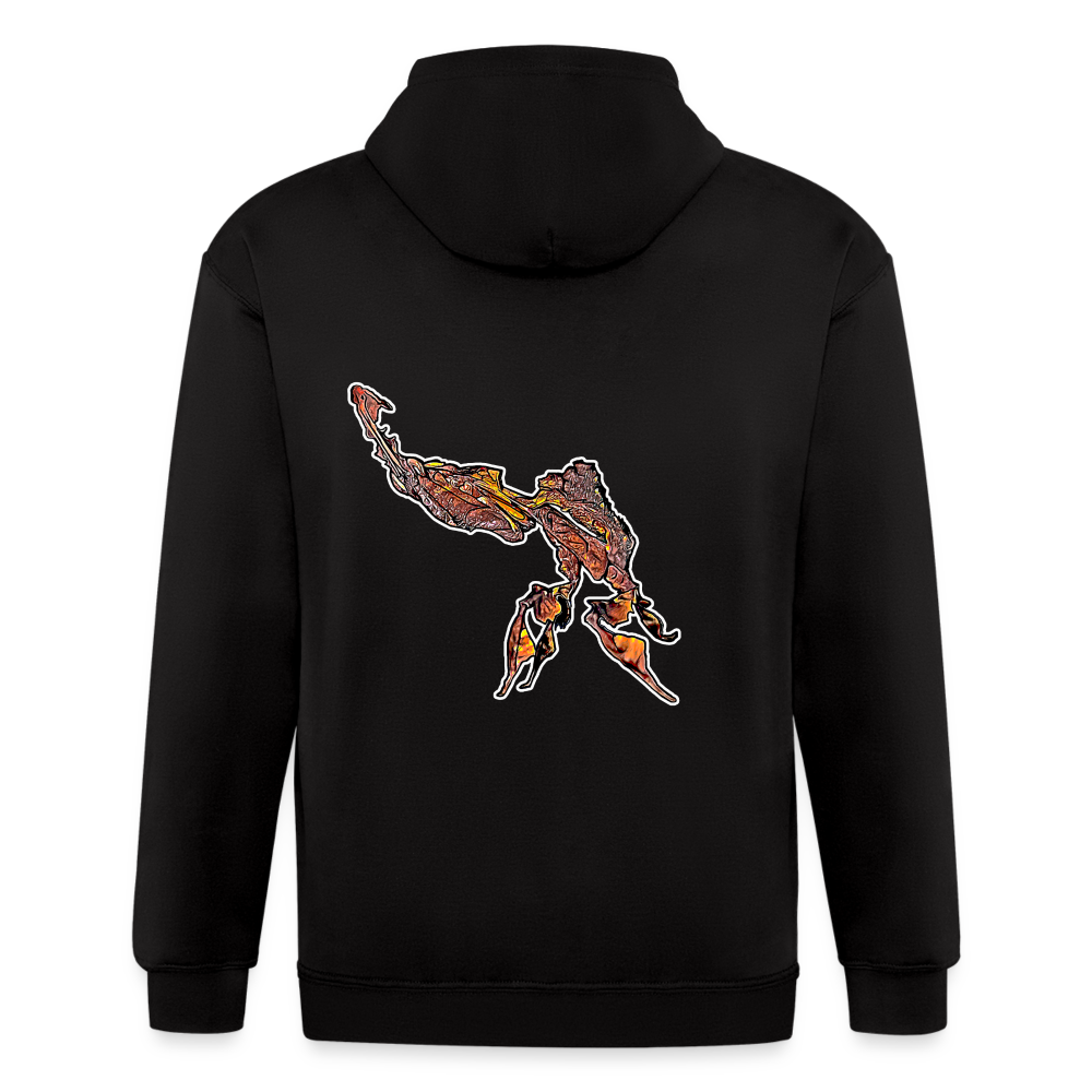 Männer Heavyweight Zip-Hoodie Phyllocrania paradoxa male - Schwarz