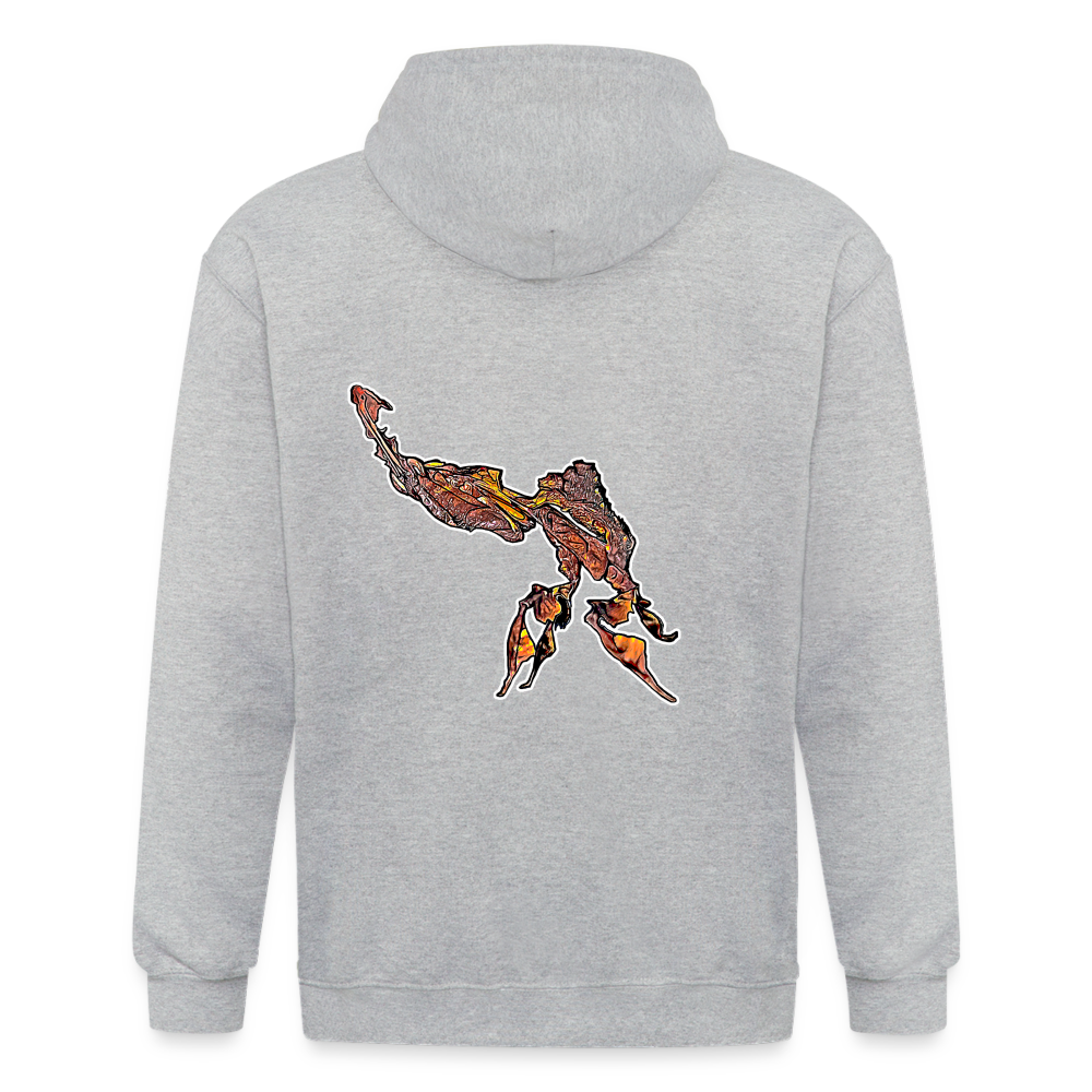 Männer Heavyweight Zip-Hoodie Phyllocrania paradoxa male - Grau meliert