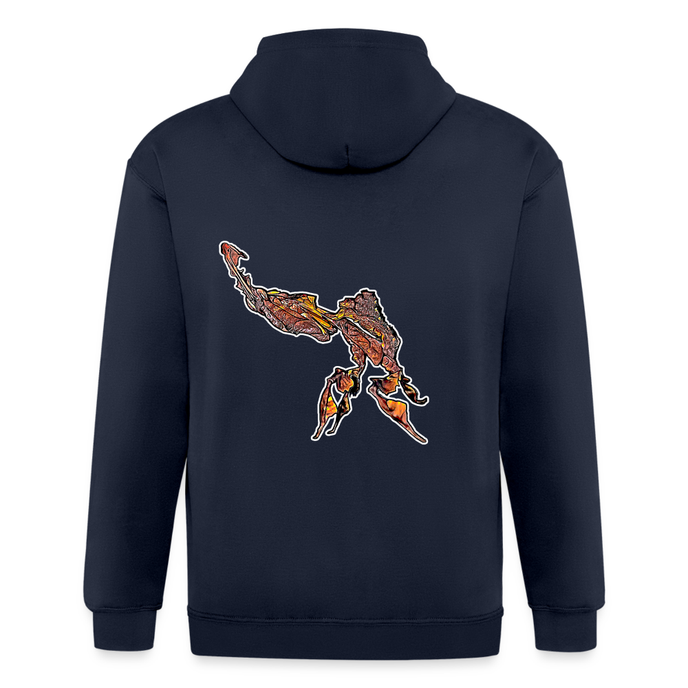 Männer Heavyweight Zip-Hoodie Phyllocrania paradoxa male - Navy