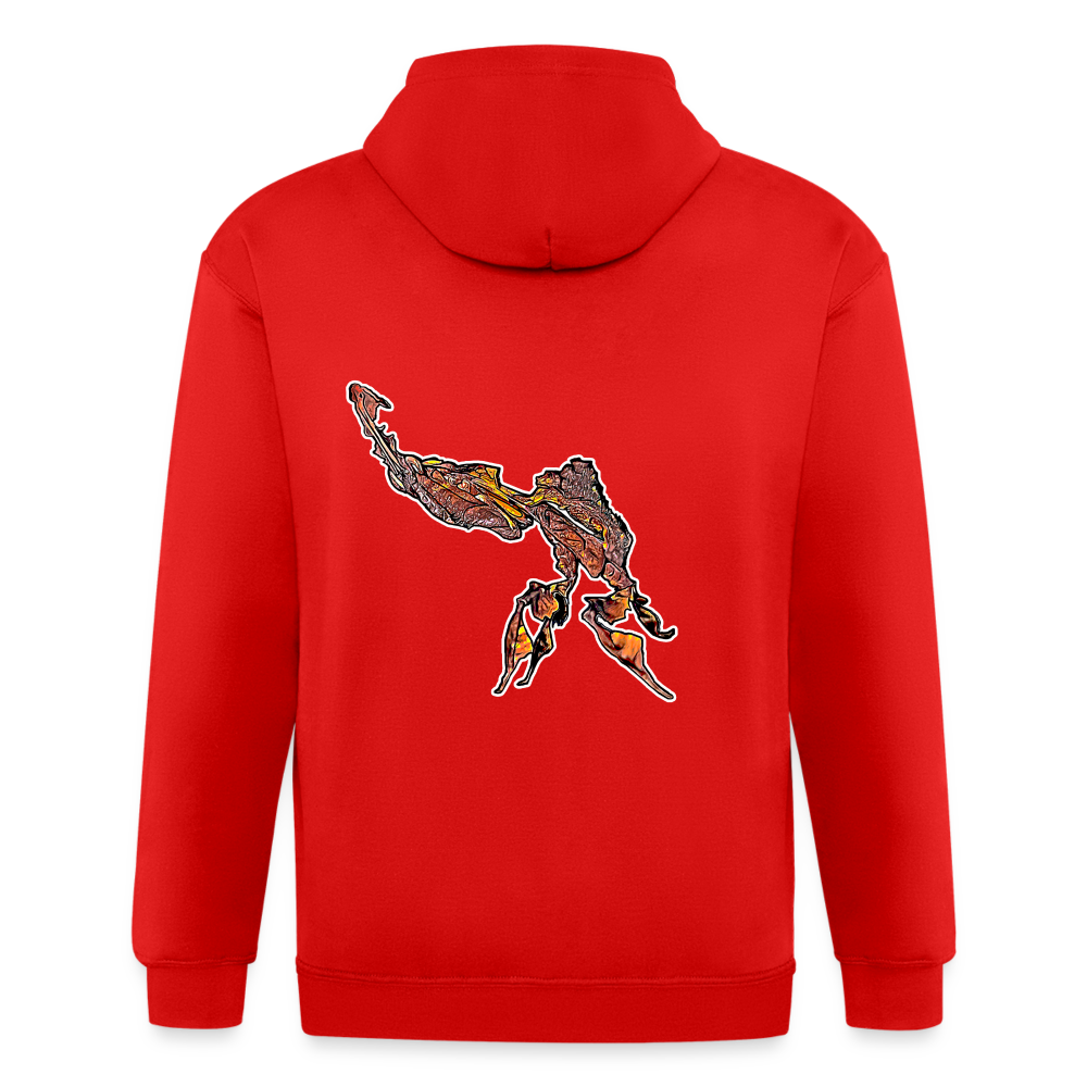 Männer Heavyweight Zip-Hoodie Phyllocrania paradoxa male - Rot