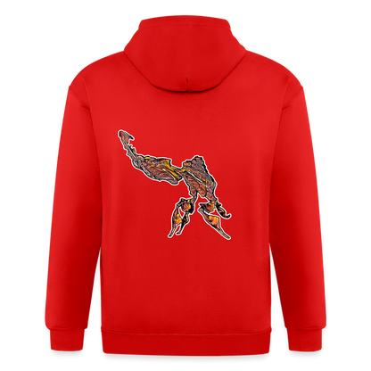Männer Heavyweight Zip-Hoodie Phyllocrania paradoxa male - Rot