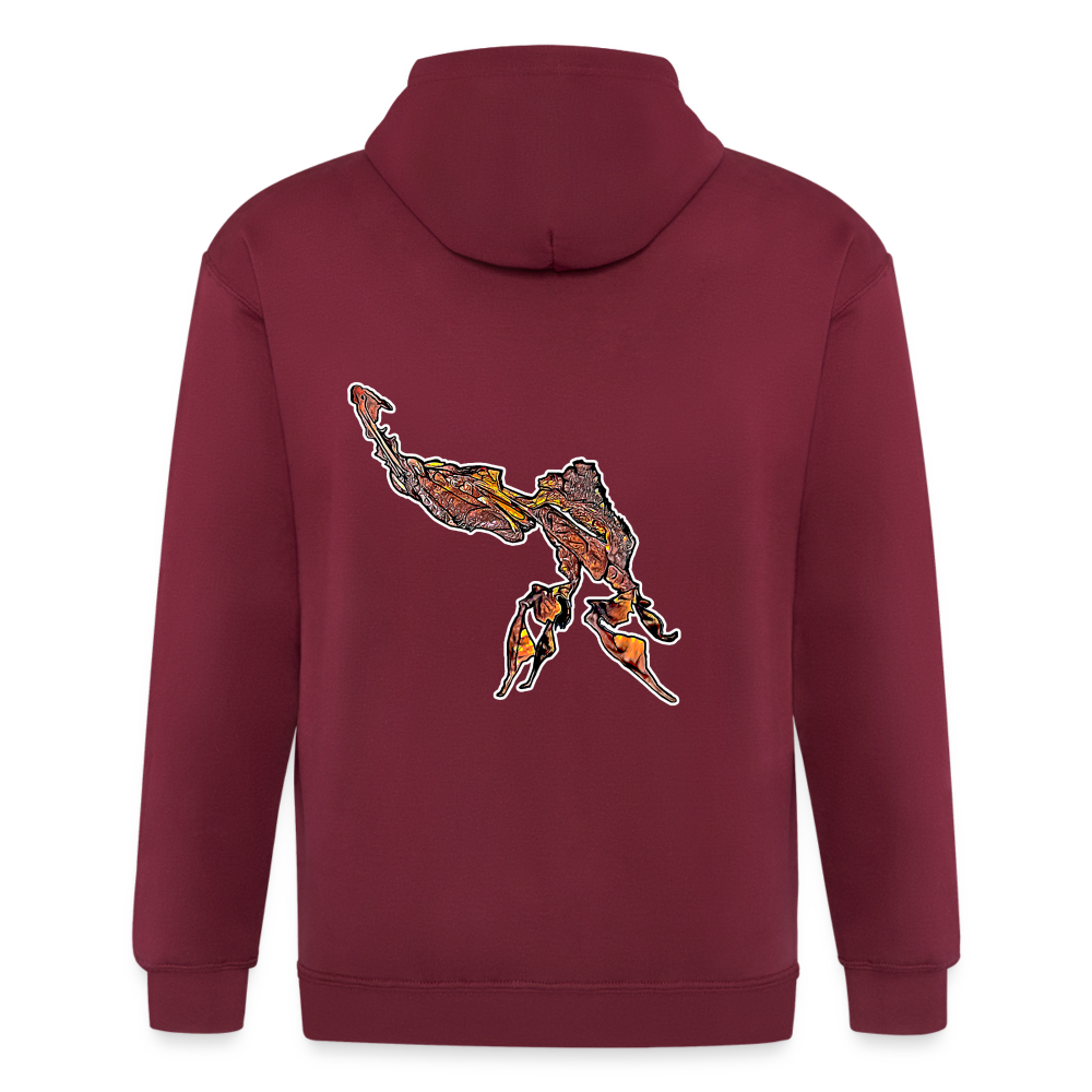 Männer Heavyweight Zip-Hoodie Phyllocrania paradoxa male - Maroon